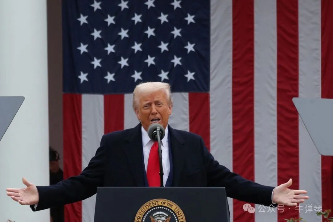 美国总统唐纳德·特朗普今天在华盛顿特区白宫的玫瑰园就关税发表讲话。