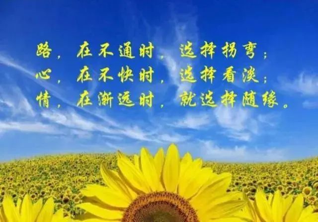 凡事看淡，一切随缘