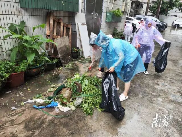 禅城区组织人员清理杂物。禅城供图