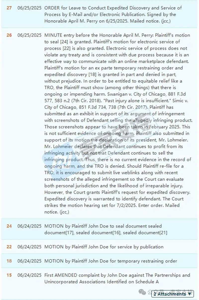 5-cv-06686，排油工具匿名维权被驳回，暂未获批TRO，跨境卖家速排查！"