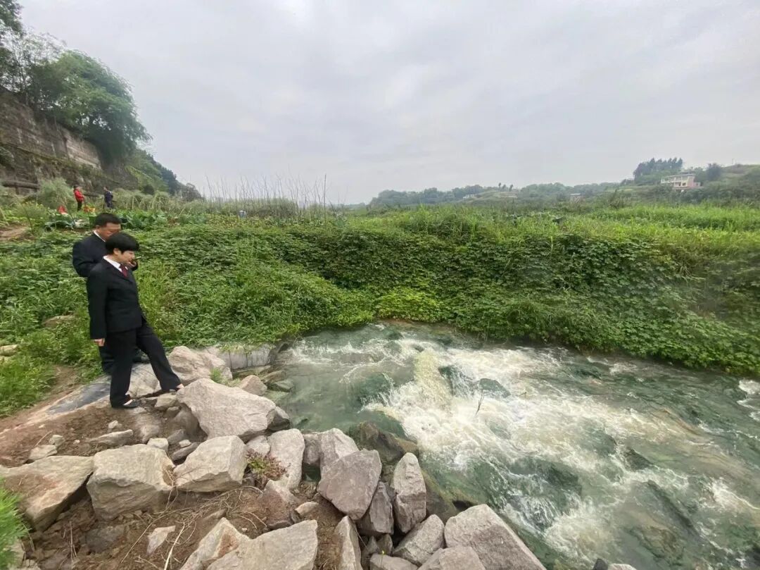 检察干警对赤水河流域河道违规开垦问题进行现场调查.jpg