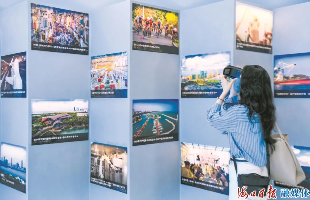 3月23日，媒体记者在东屿岛文化公园海口城市展“和畅”展厅采访、拍摄。海口日报融媒体特派记者 康登淋 摄