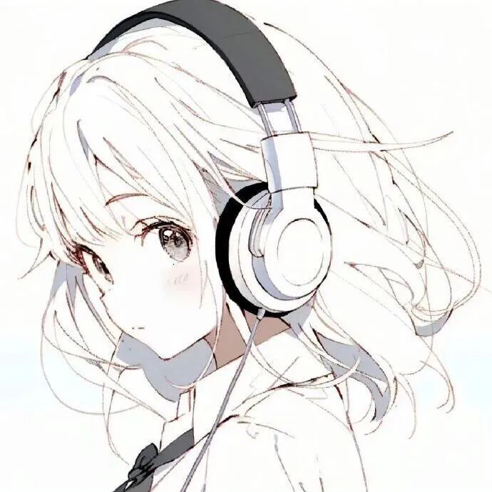 戴耳机动漫头像女
