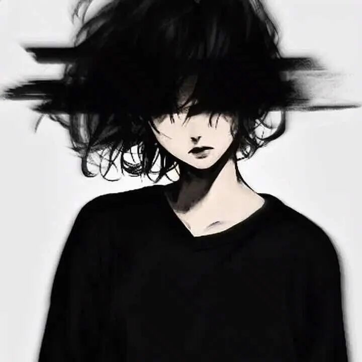 黑白动漫头像男