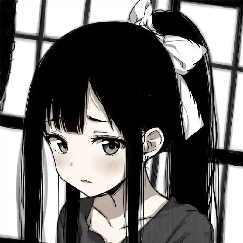 黑白动漫头像女