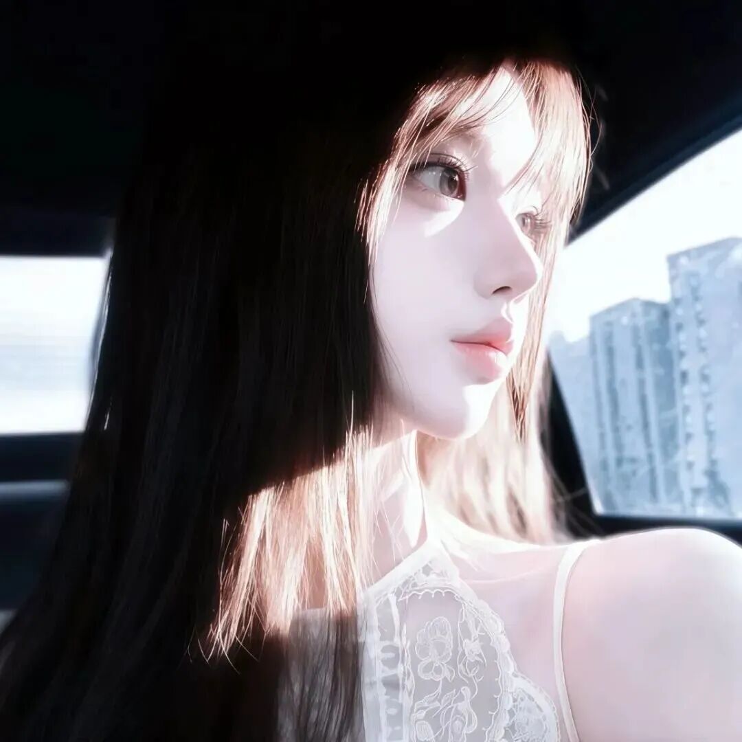 车内纯欲侧脸女生头像