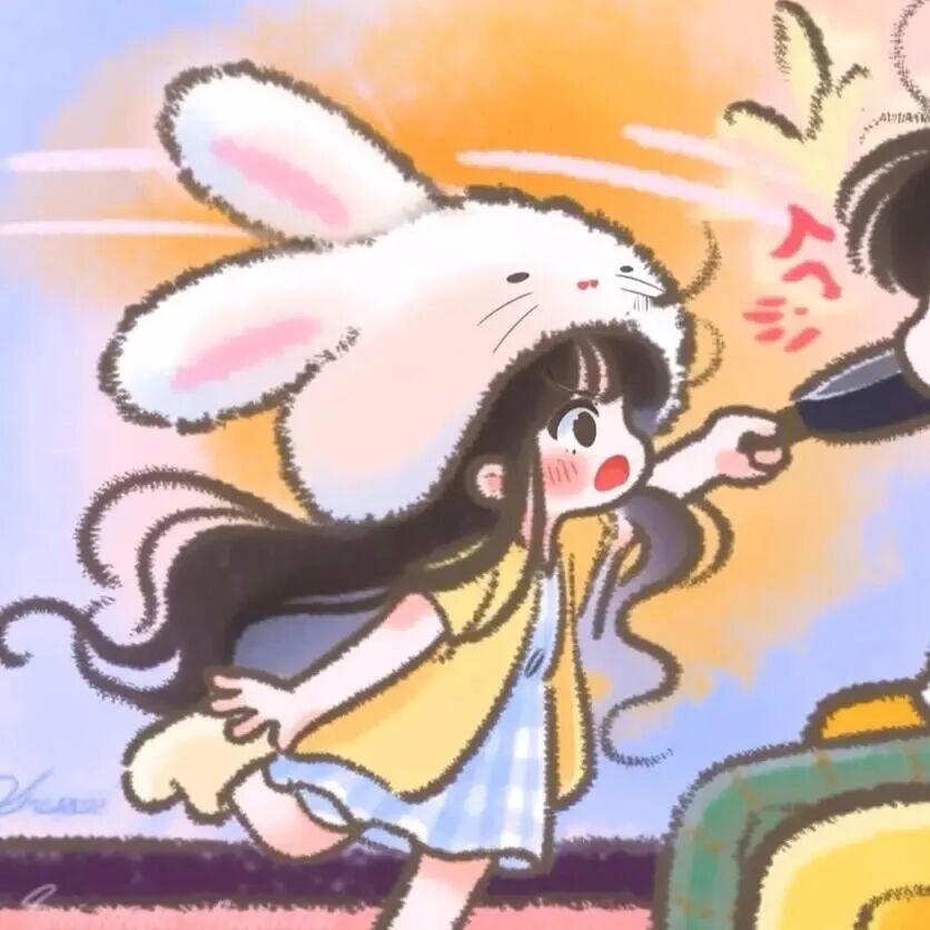 paloapobtrefdayun怕老婆可爱插画情侣头像