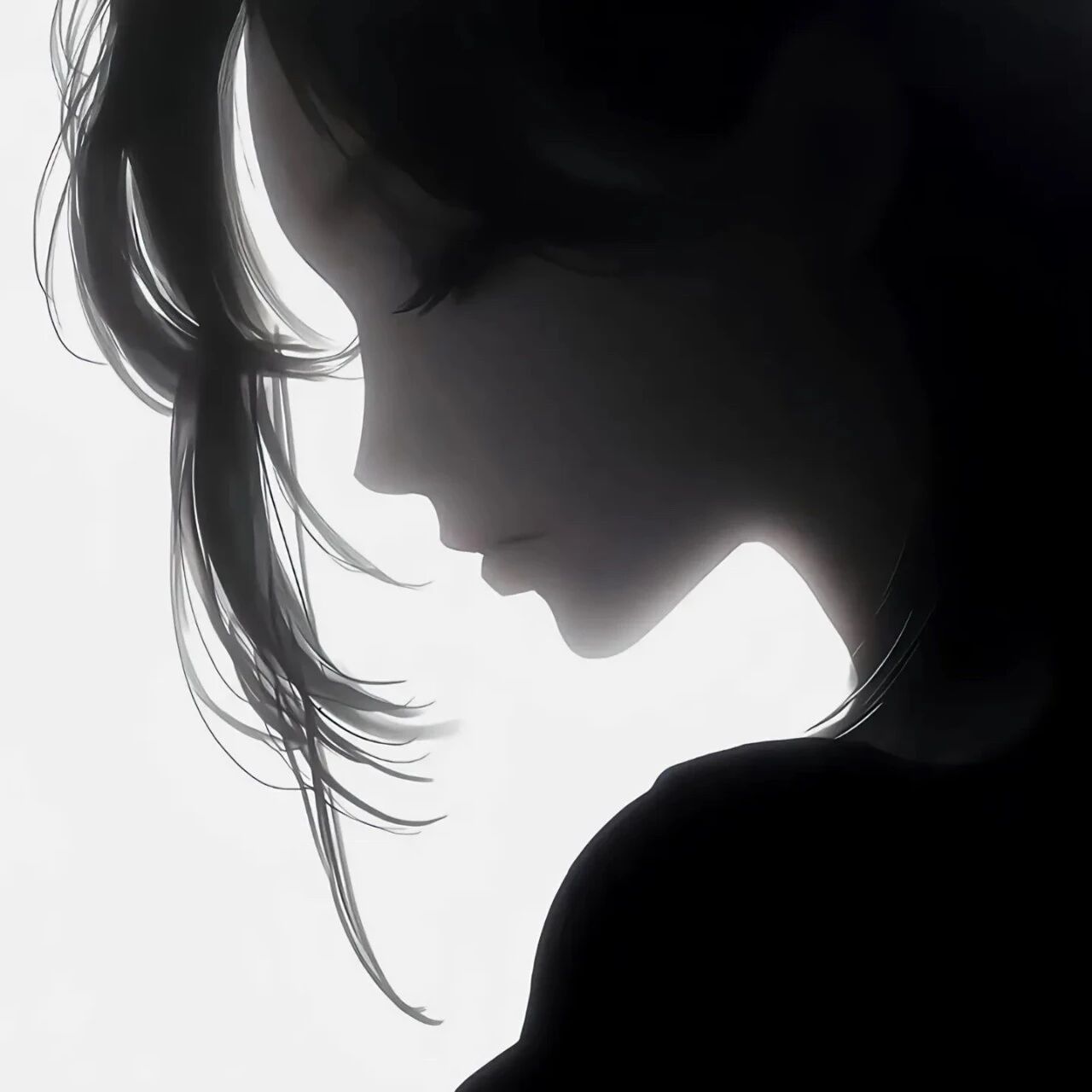 黑白动漫头像女