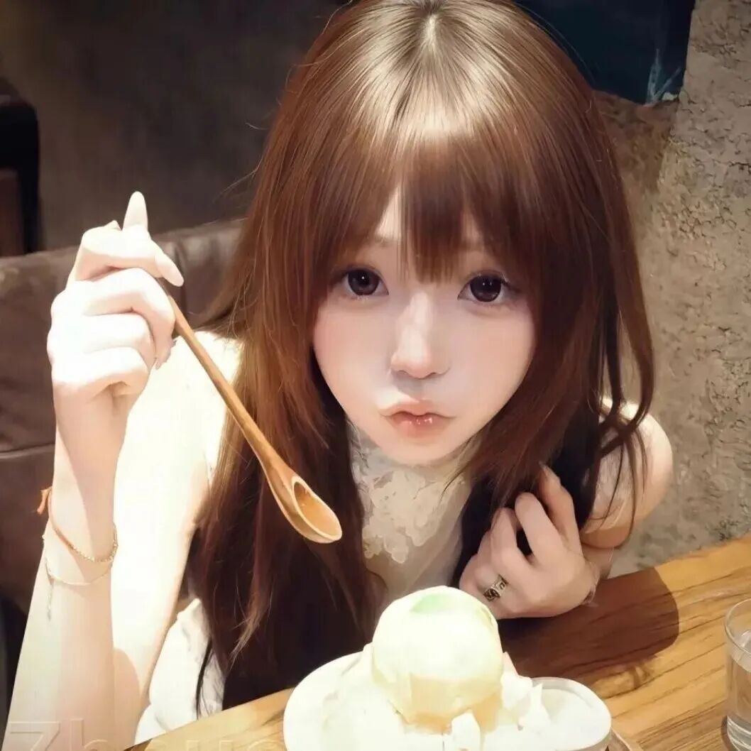 吃甜品甜妹女生头像