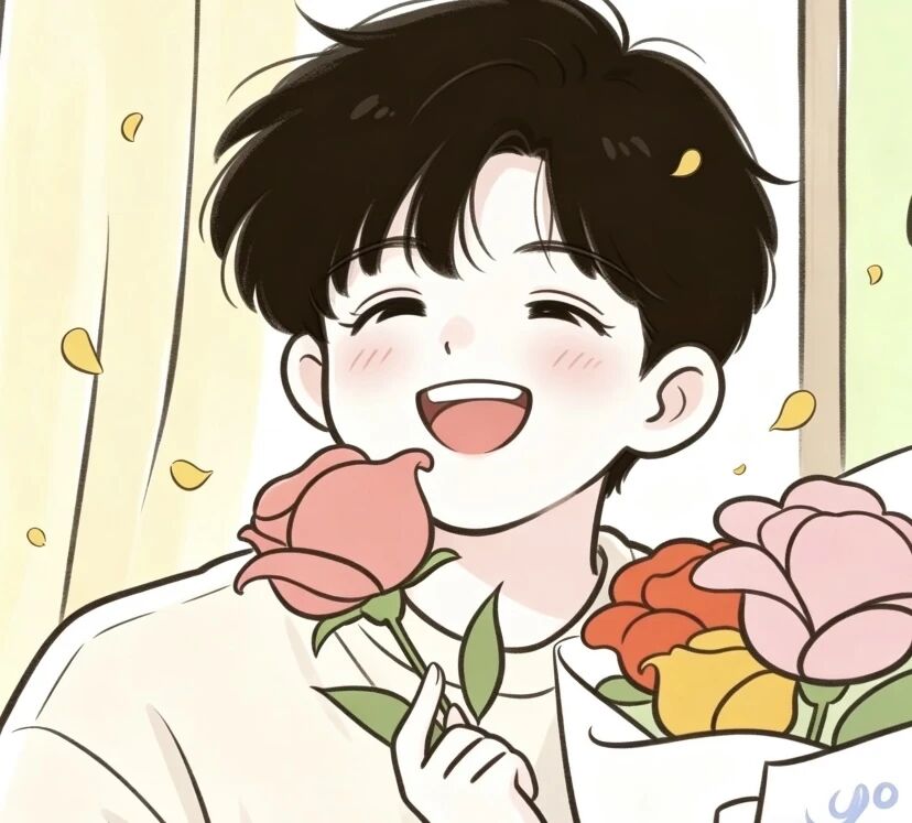 xinhuabytrdshohndayun鲜花手绘情侣头像