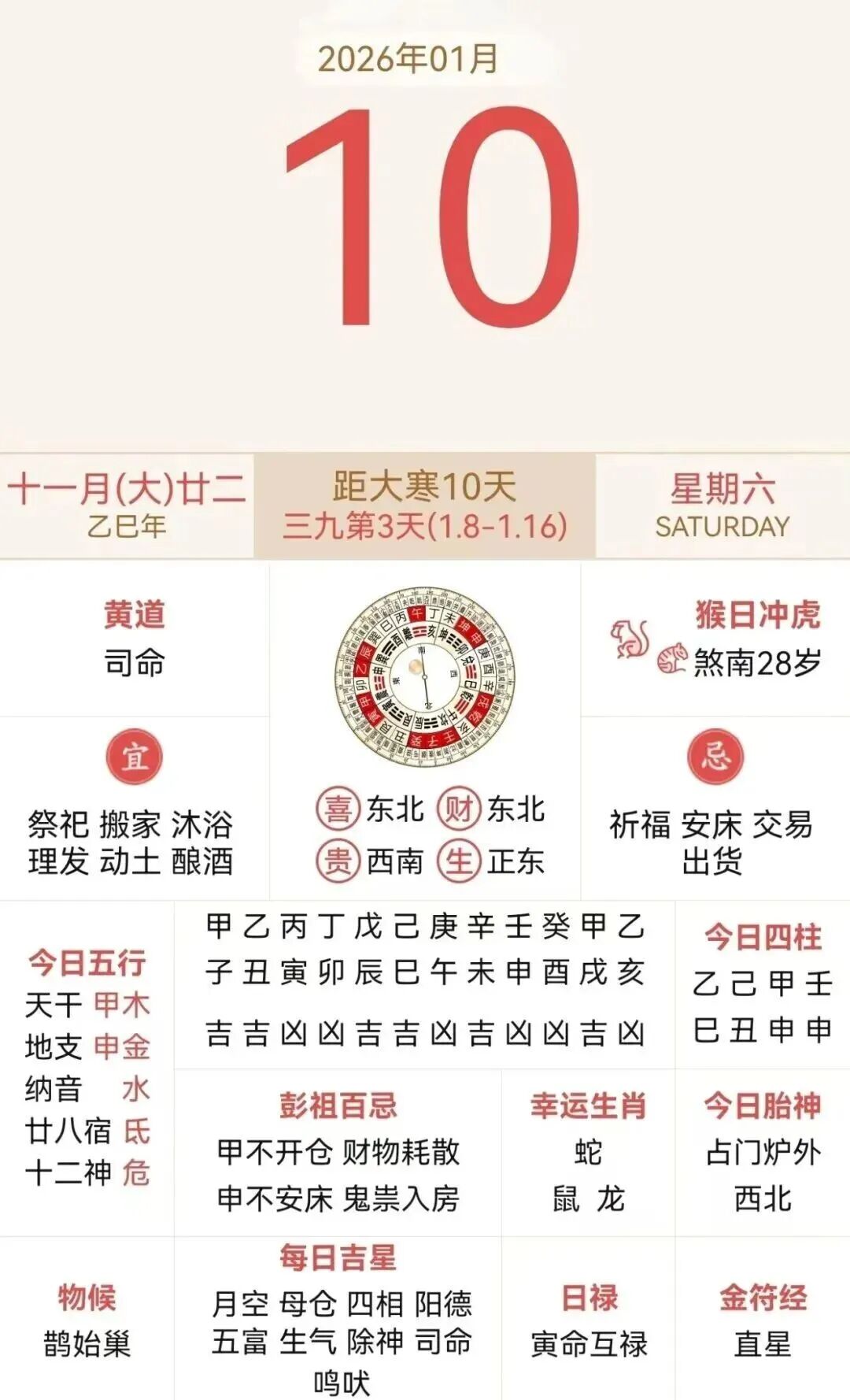 生肖运势黄历10月10日(10月10日运势详解)
