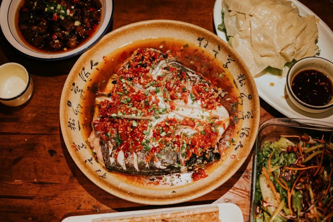 cooked food on brown ceramic plate