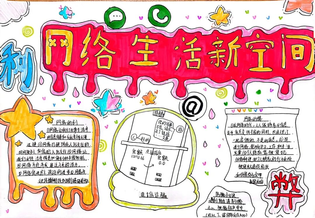 网络生活新空间成信大常乐实验校手抄报大赛