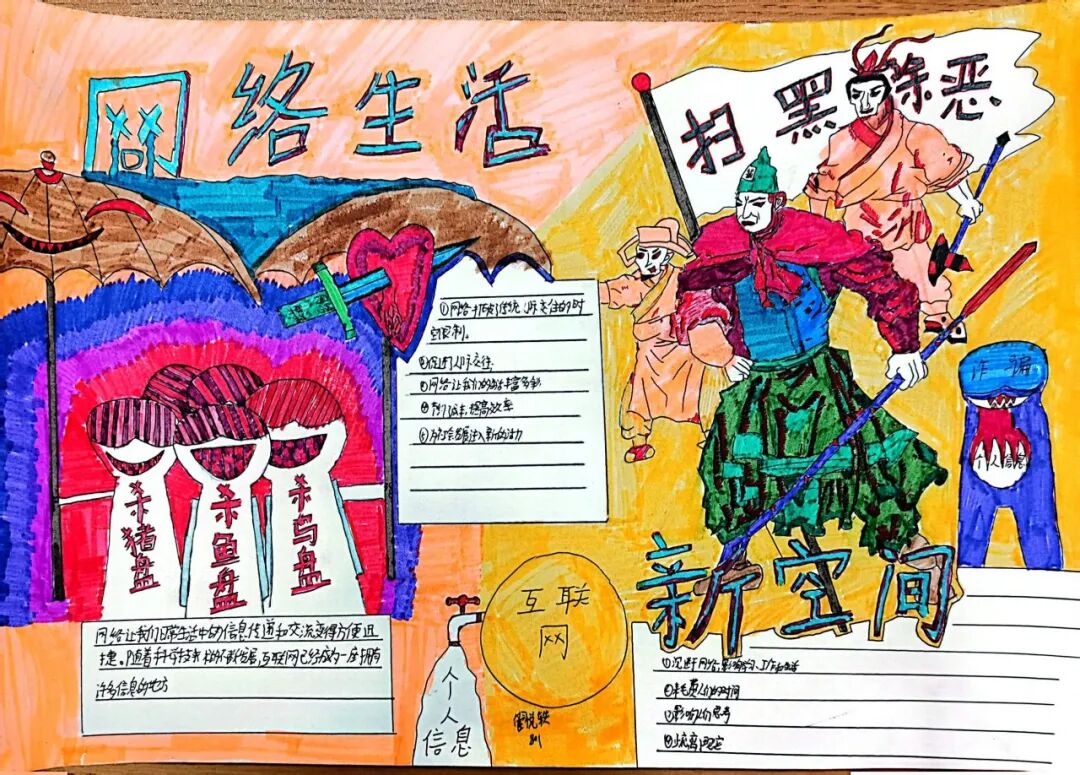 网络生活新空间成信大常乐实验校手抄报大赛