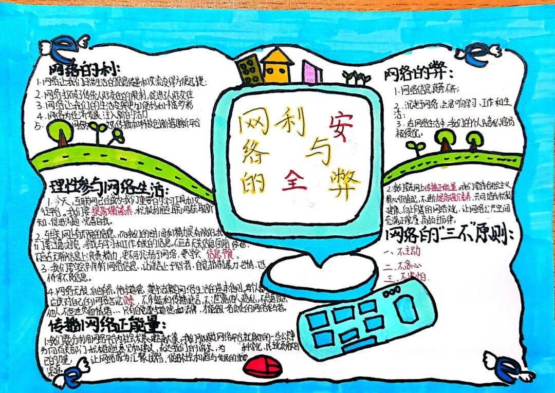 网络生活新空间成信大常乐实验校手抄报大赛