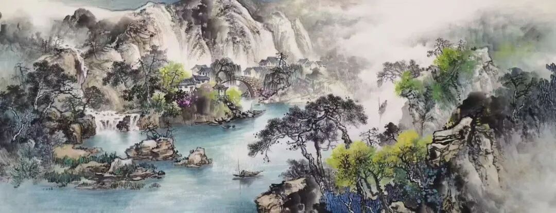 高飞山水画赏析： 挥毫落纸开云境 ，泼墨凝光见逸心