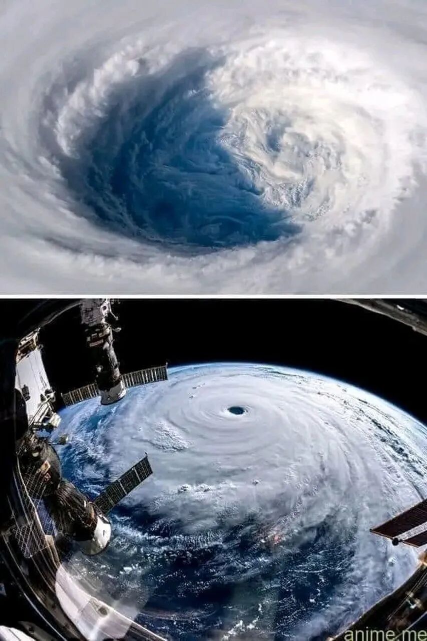 空间站拍到台风眼,空间站拍到桦加沙台风眼 压迫感十足