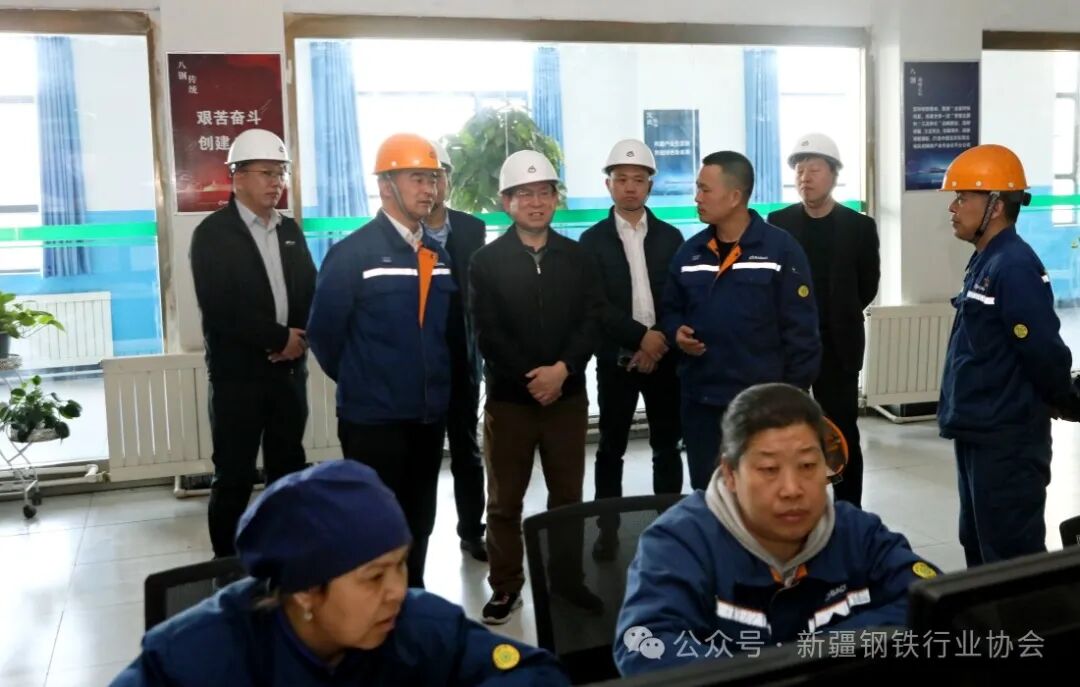 中国钢铁工业协会党委常委、副会长骆铁军一行来八钢走访调研(图3)