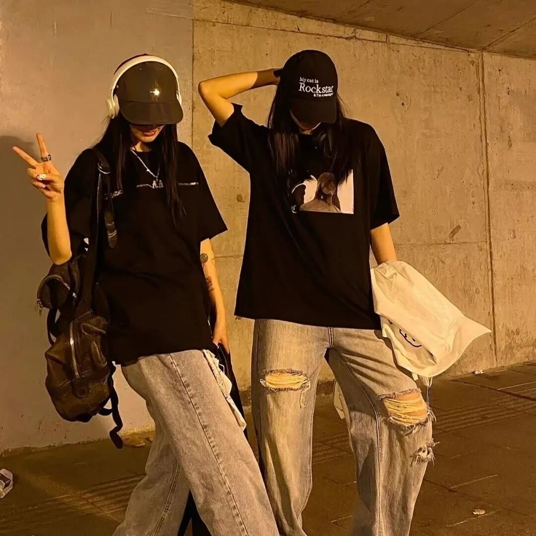 xiuxianguimitouer休闲帽潮流二人闺蜜头像真人闺蜜头像