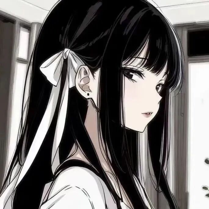 黑白动漫头像女