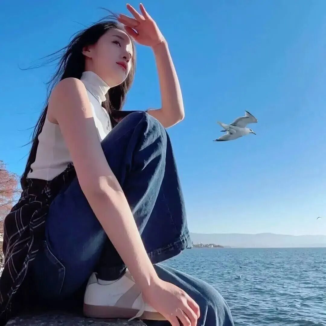 海边女生头像