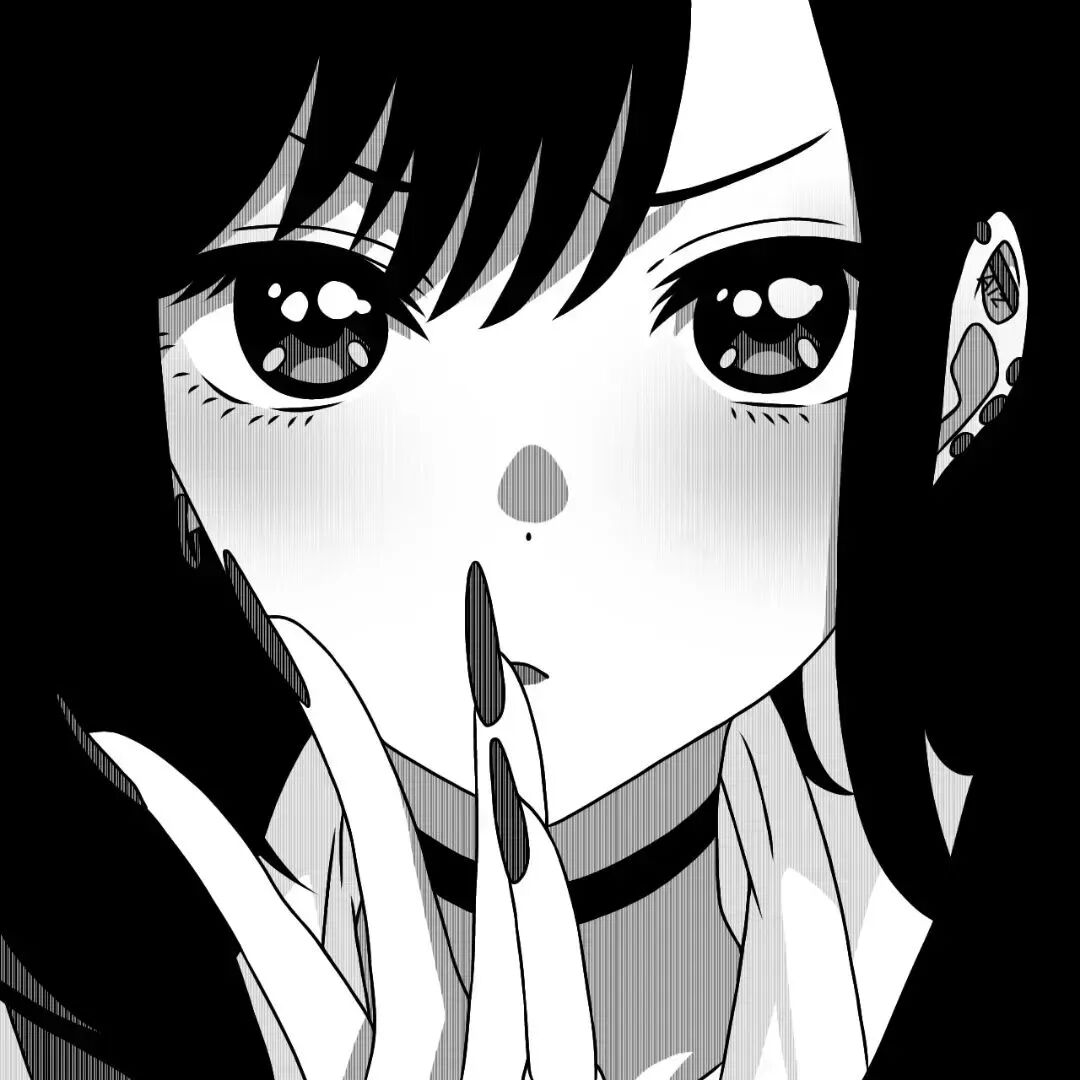 黑白动漫头像女
