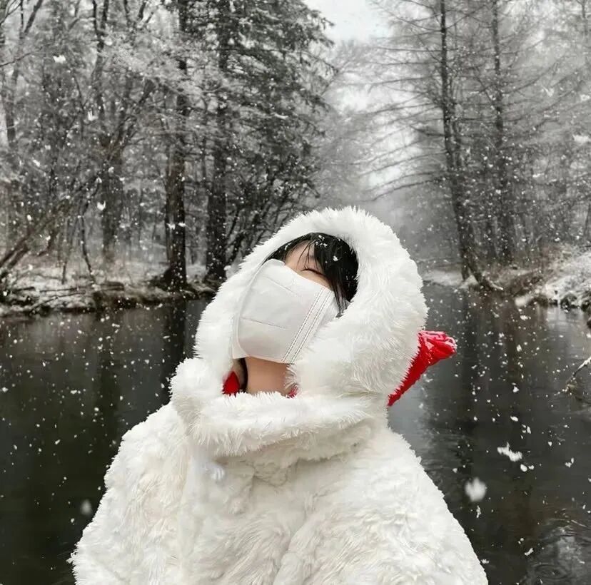 氛围感冬天不露脸温柔女生头像