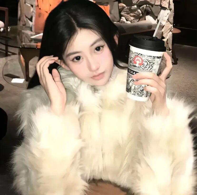 喝饮料小众女生头像