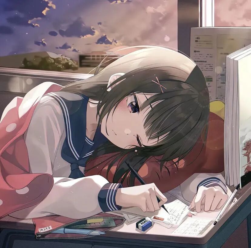 学院风动漫头像女