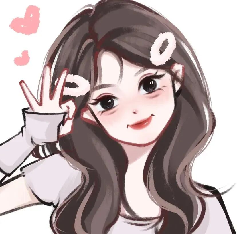 手势甜妹手绘动漫头像女