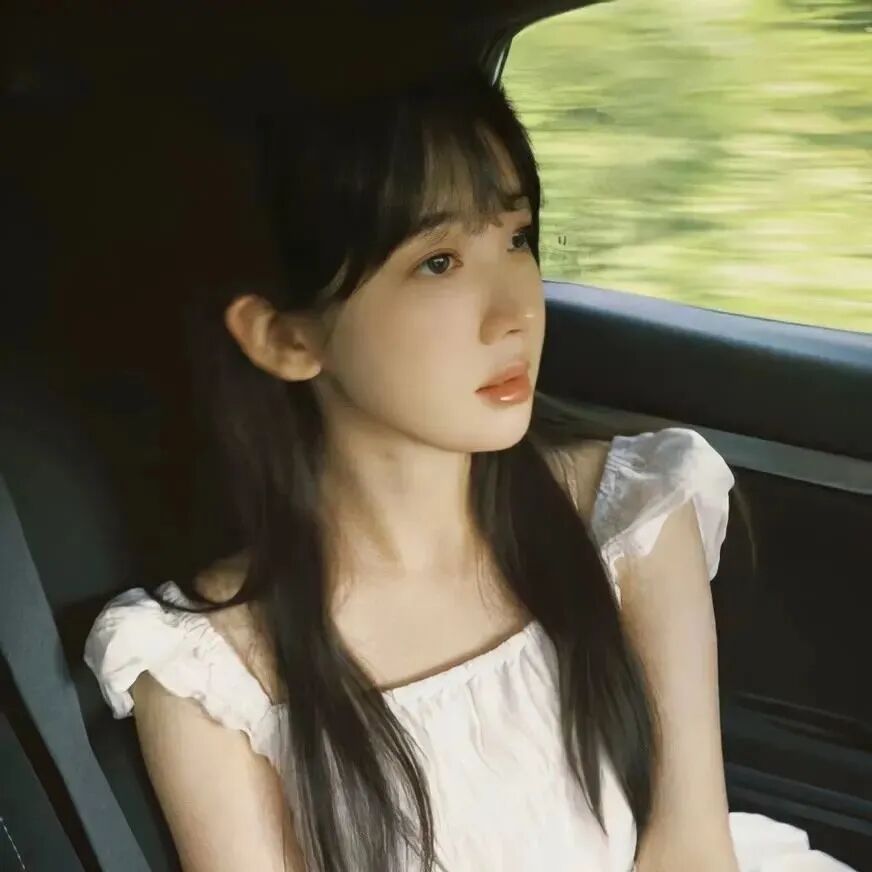 温柔车内侧脸女生头像