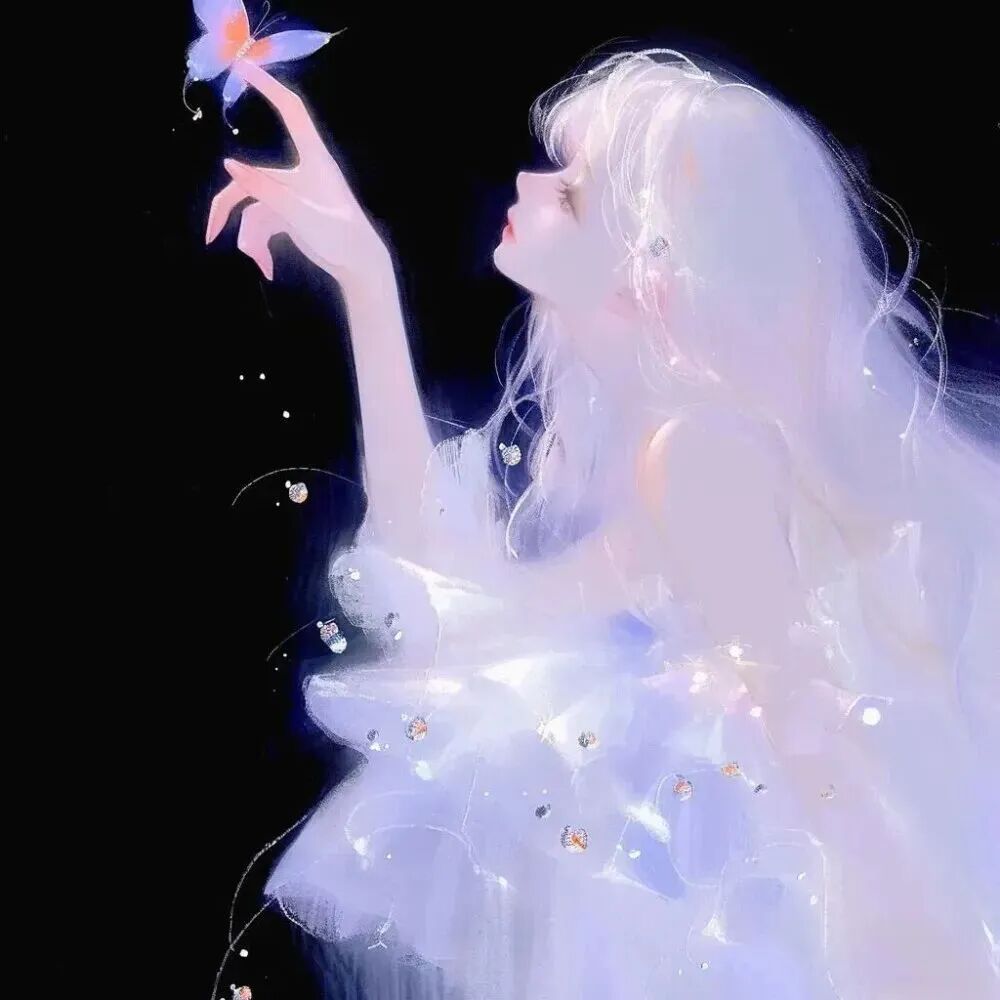 hudiehuayitiandojiuhainuo唯美插画情侣头像