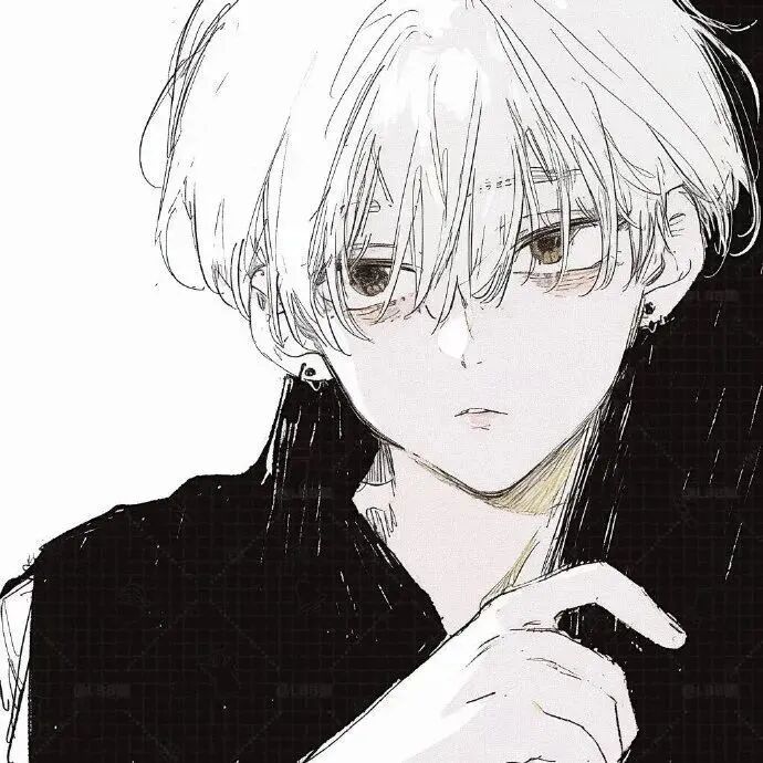 黑白动漫头像男
