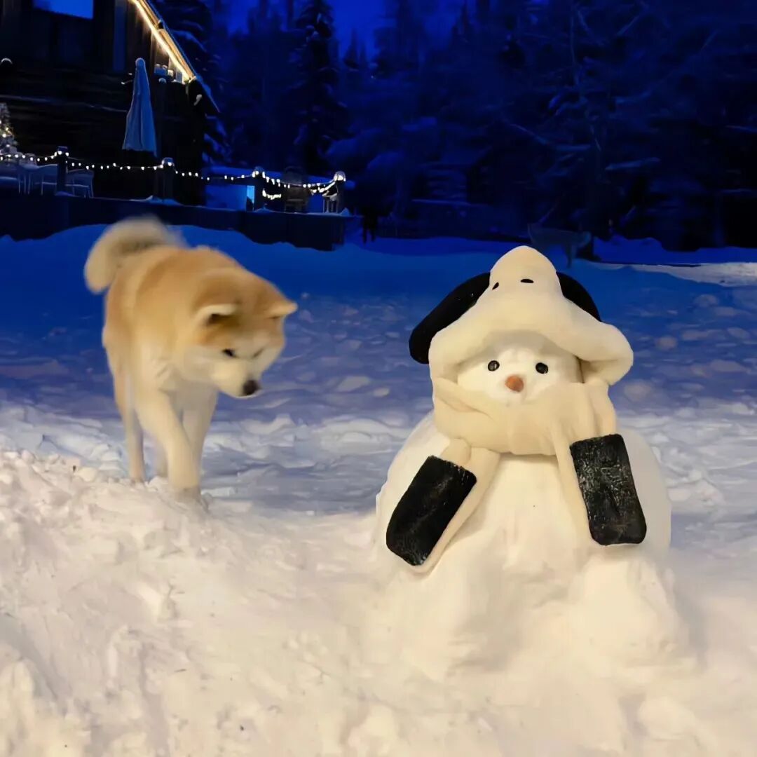 冬天雪人朋友圈背景图