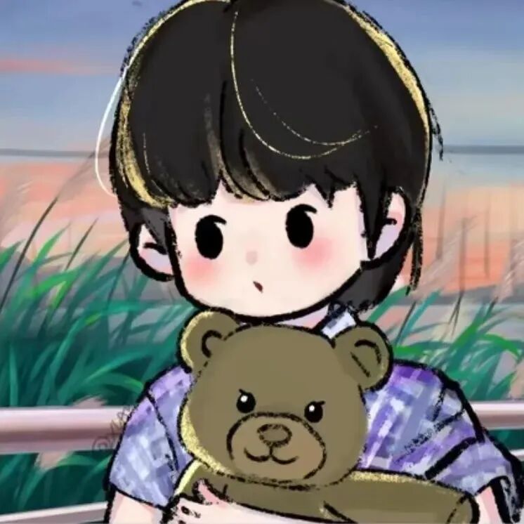 cdnguhuafenqixi可爱插画情侣头像