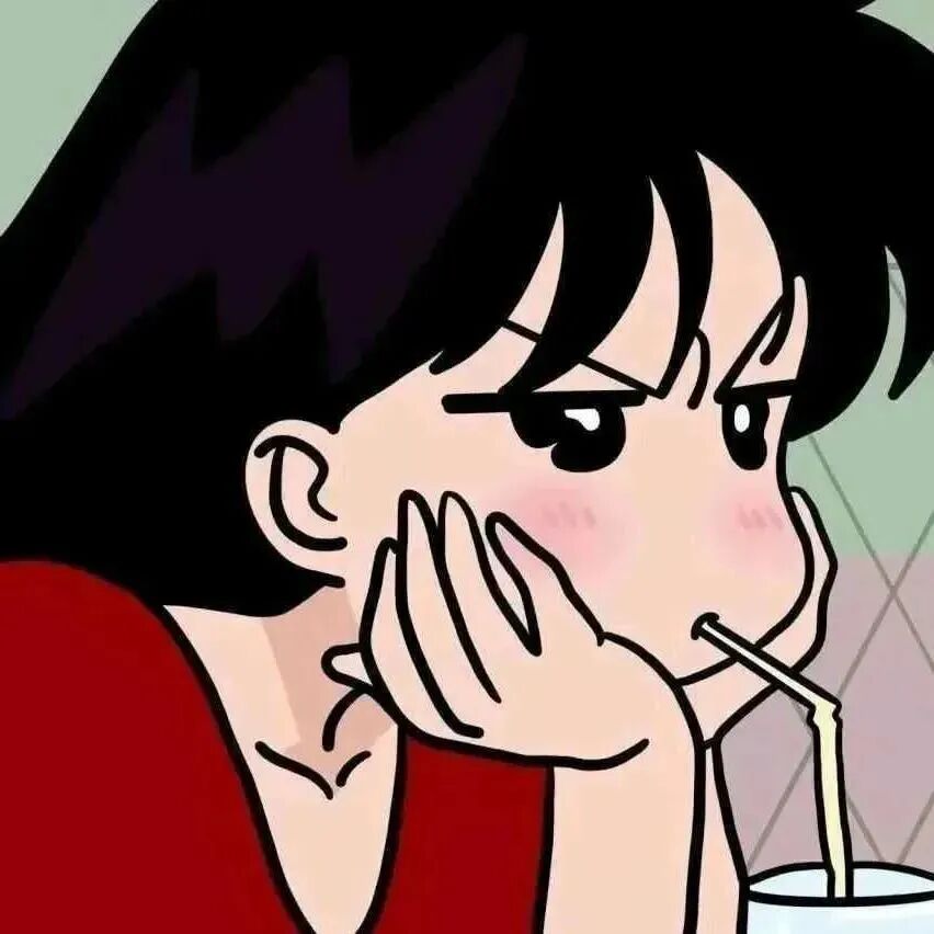 旧漫喝饮料沙雕搞怪动漫头像女