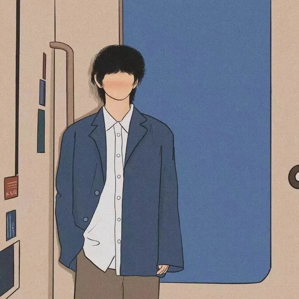 列车学院风手绘动漫头像男
