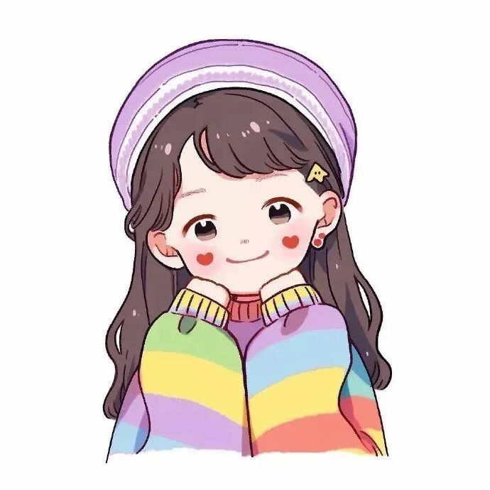 caihonglianren彩虹手绘动漫情侣头像