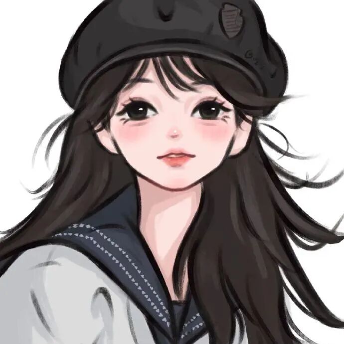 休闲帽手绘头像动漫头像女