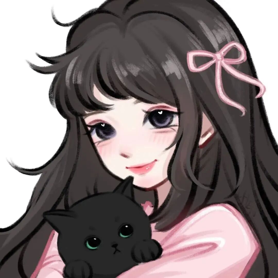 bzdsbsryuilianren抱着猫咪对象不是人手绘动漫情侣头像