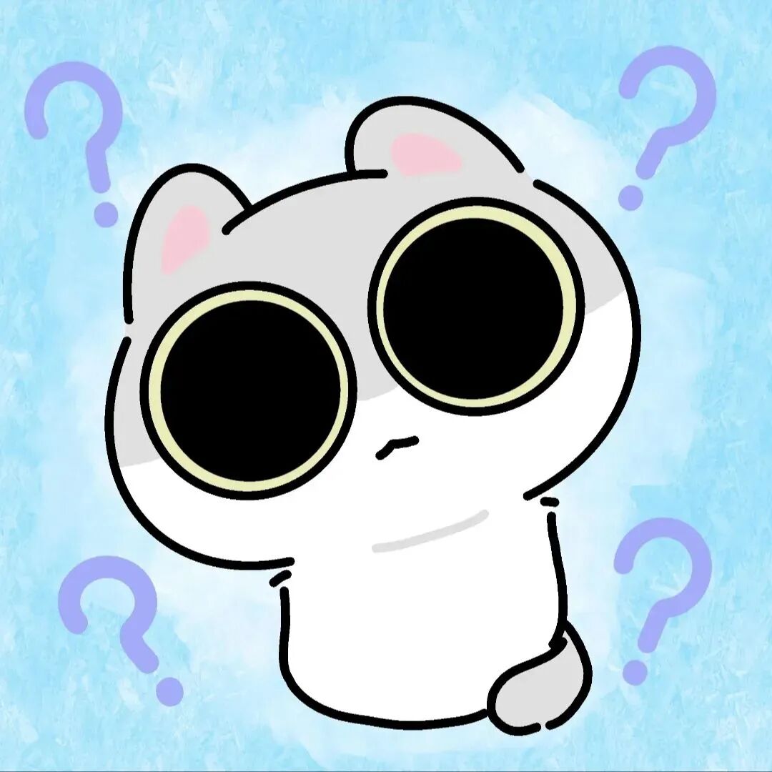 问号可爱猫咪卡通头像