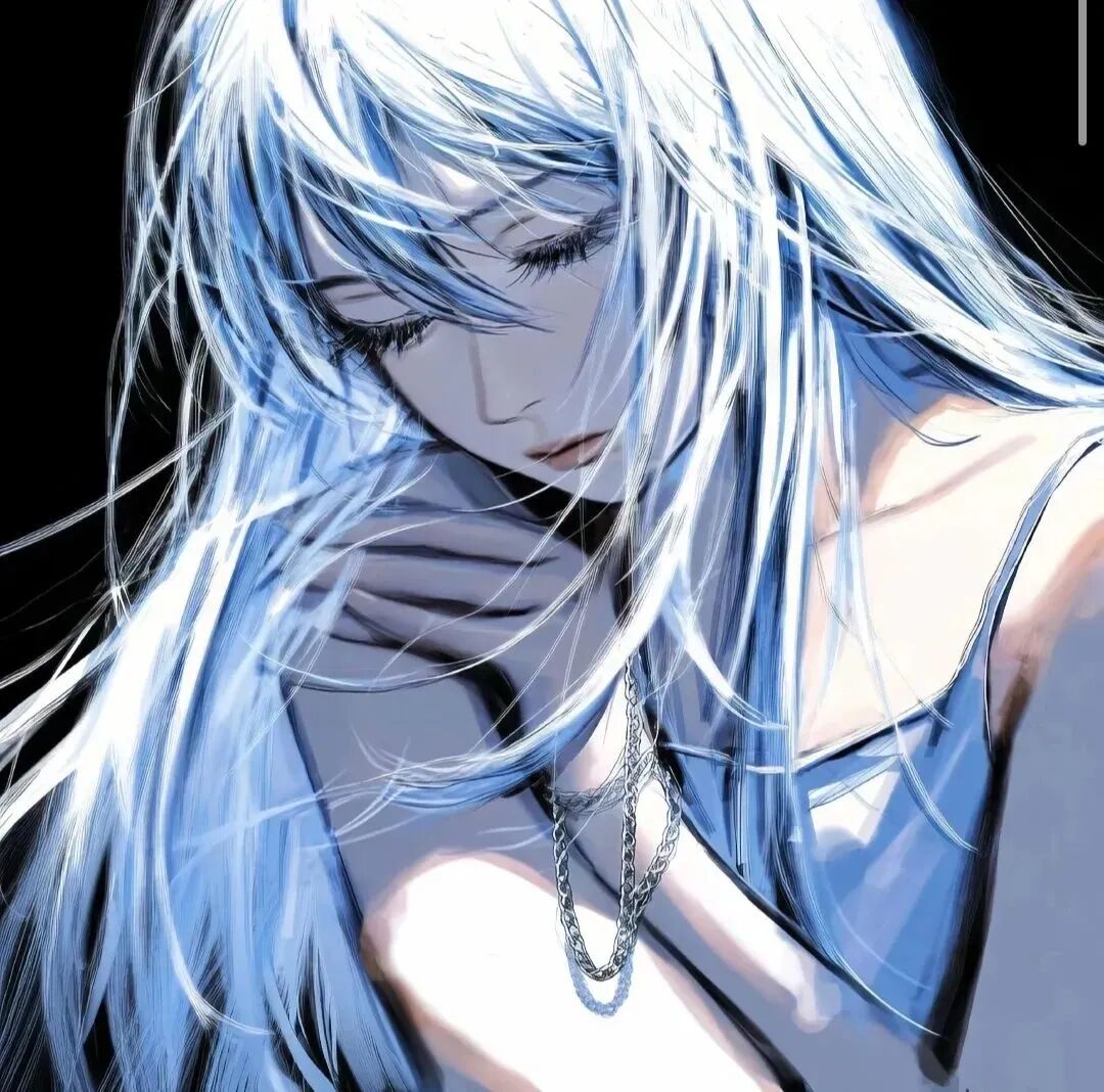 蓝色系温柔动漫头像女