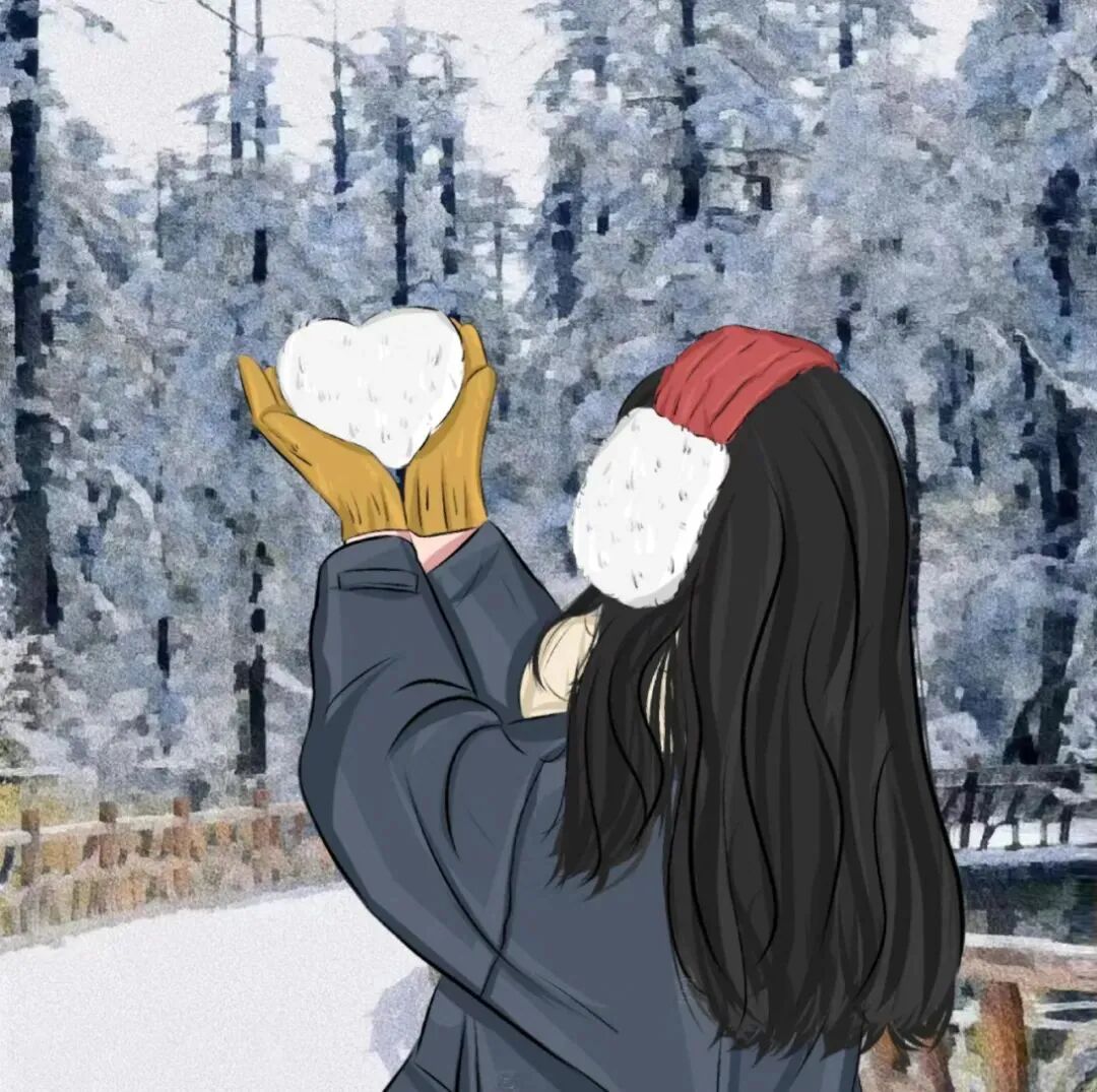 冬天手绘动漫头像女