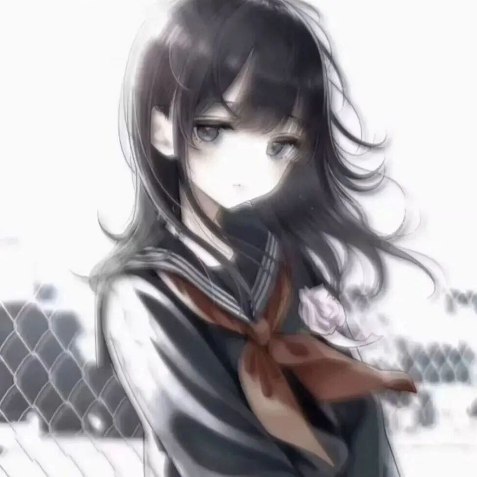 动漫头像  动漫女 动漫女头  动漫头像女 黑白动漫 黑白动漫头像