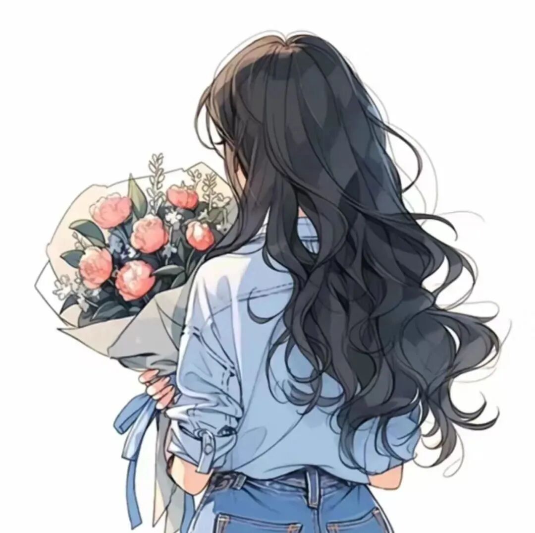 wenrouyhngtgjiemei温柔鲜花手绘四人闺蜜头像动漫闺蜜头像