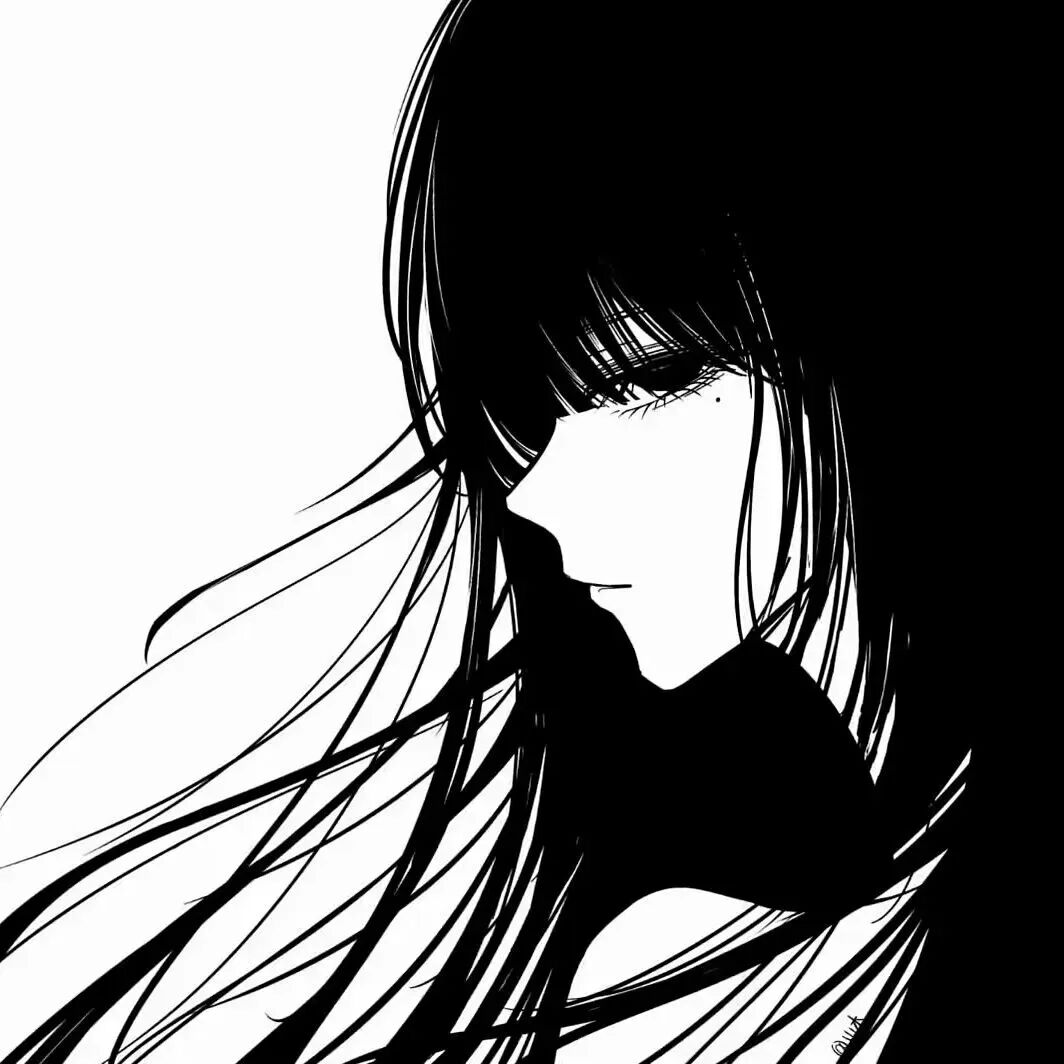 黑白动漫头像女