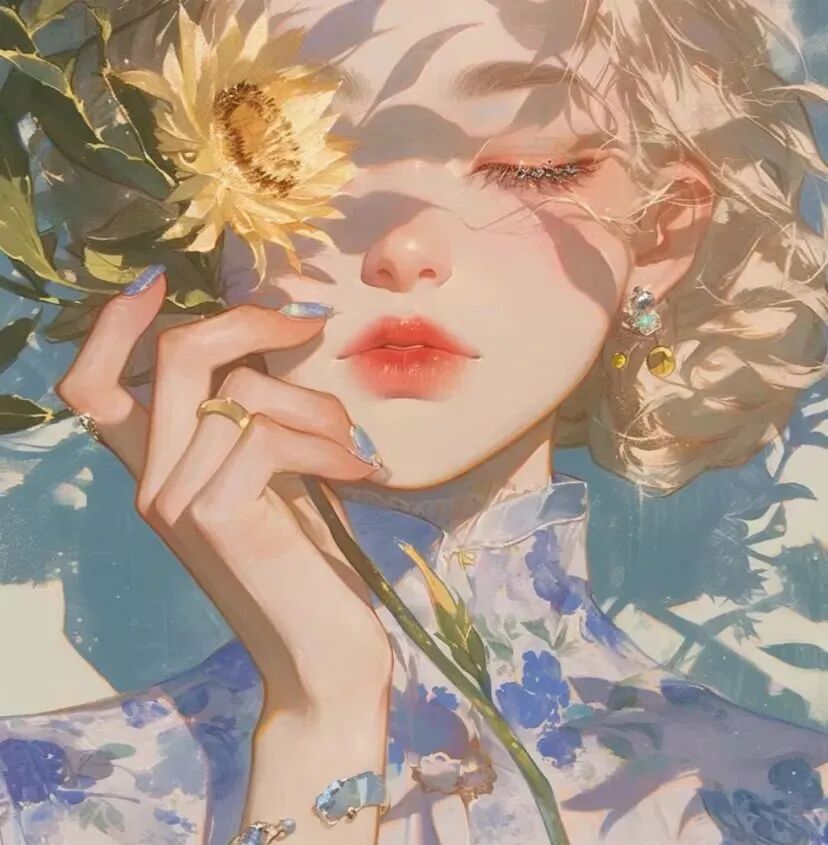wmxhanjintingdazi唯美鲜花三人闺蜜头像动漫闺蜜头像