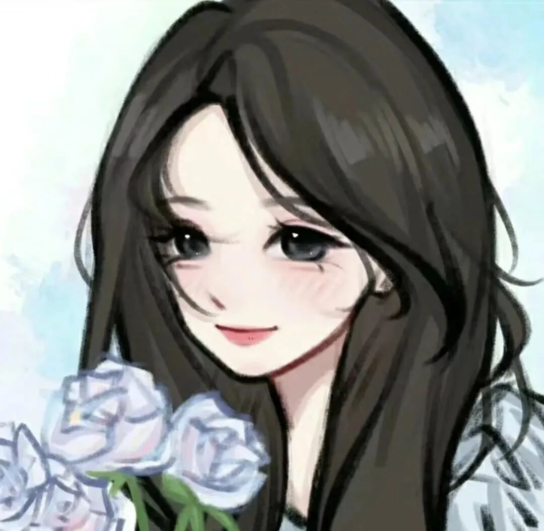 鲜花手绘动漫头像女