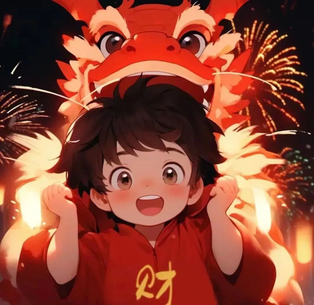 xinnianwushiaiqing新年舞狮动漫情侣头像
