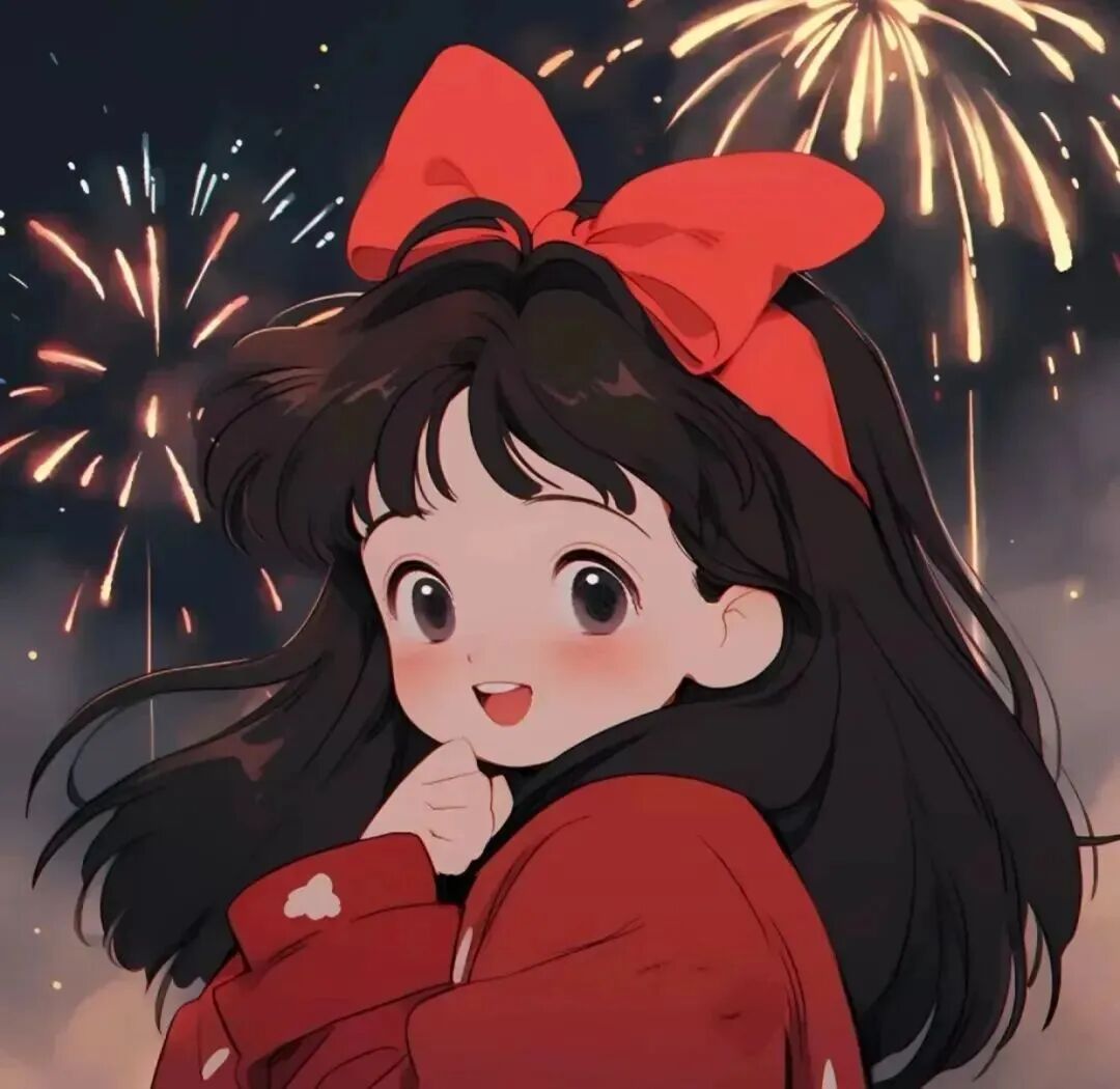 xinnianneweneaiqing新年烟花动漫情侣头像